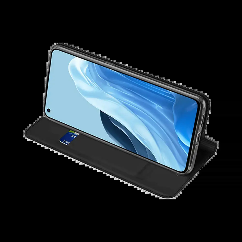 Housse folio OPPO Reno7 Pro 5G porte-carte - Dux Ducis Skin Pro Noir - Vue 4