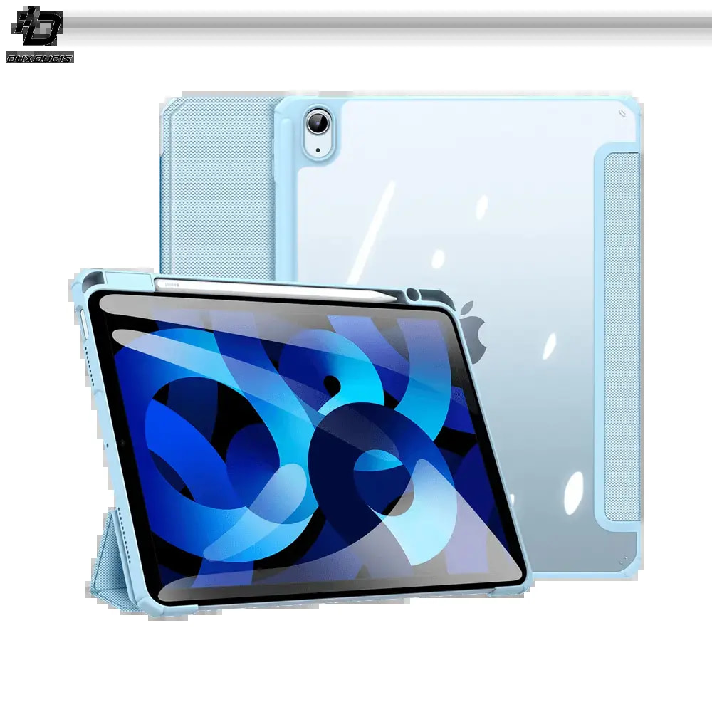 Housse folio iPad Air 4 / iPad Air 5 avec dos transparent & porte-stylet - Dux Ducis Toby Bleu
