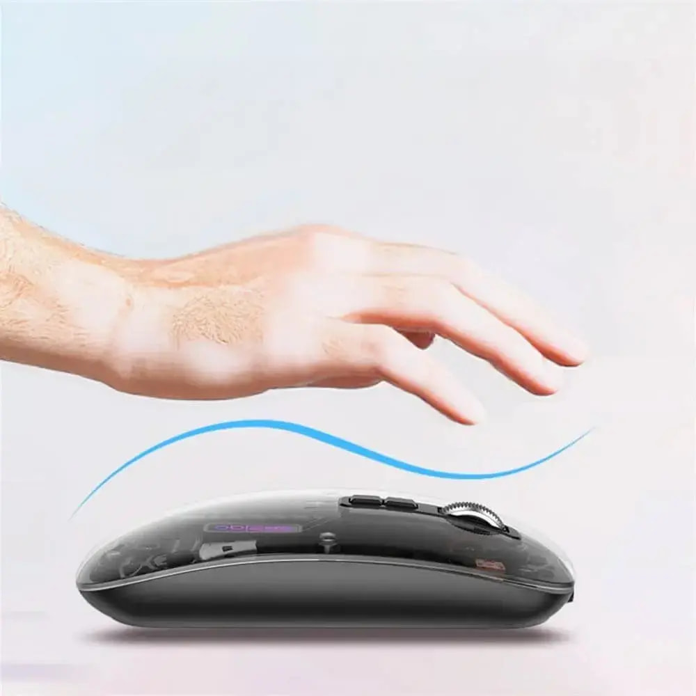 Souris sans fil transparente (Bluetooth + USB) - Yesido KB29 - Vue 3