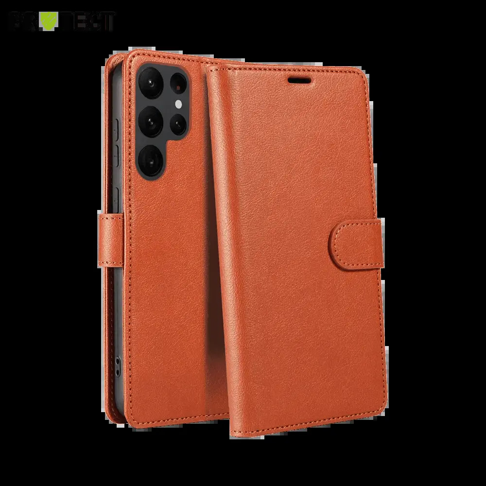Housse folio anti-RFID Samsung Galaxy S22 Ultra – PROTECT IP011 Marron