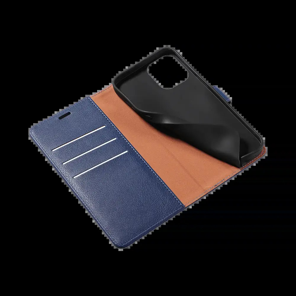 Housse folio anti-RFID iPhone 12 / 12 Pro – PROTECT IP011 Bleu Marine - Vue 4