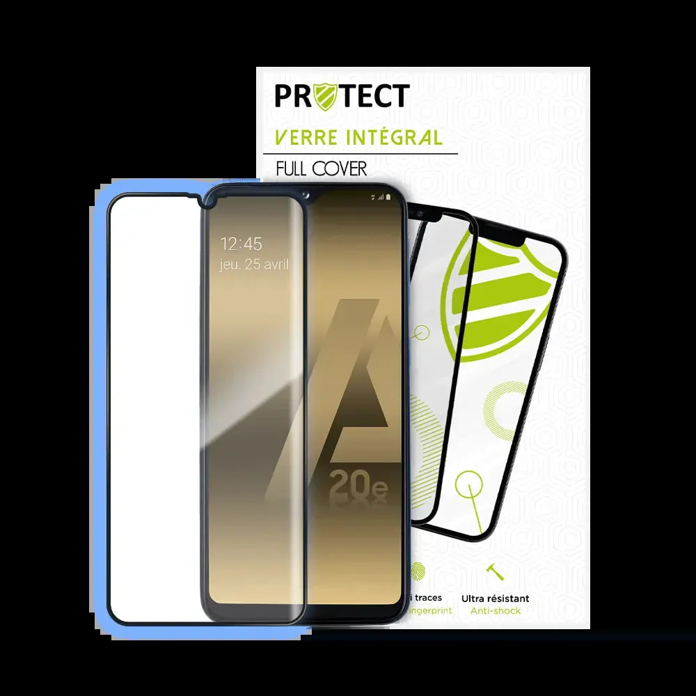 Verre trempé Samsung Galaxy A20e protection écran 9H - PROTECT Noir - Vue 2