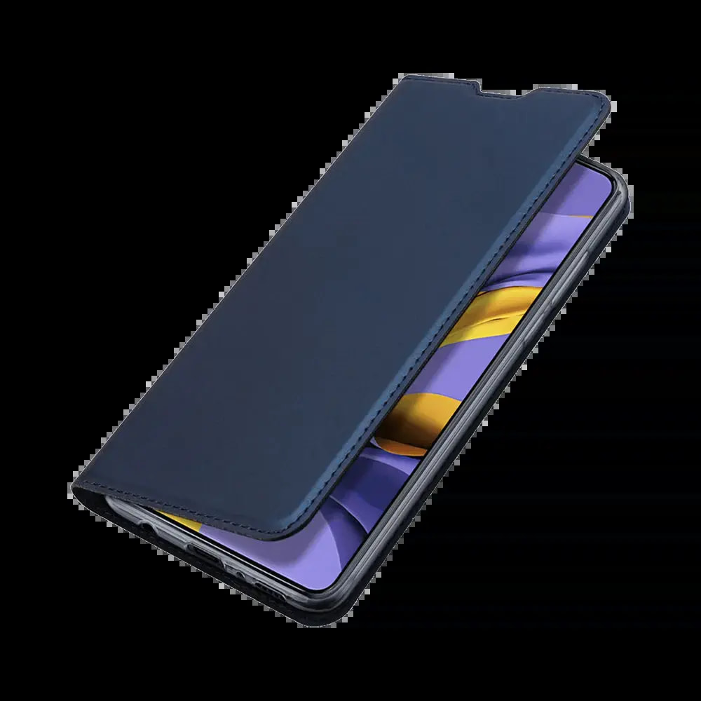 Housse folio Samsung Galaxy A51 porte-carte - Dux Ducis Skin Pro Bleu - Vue 4