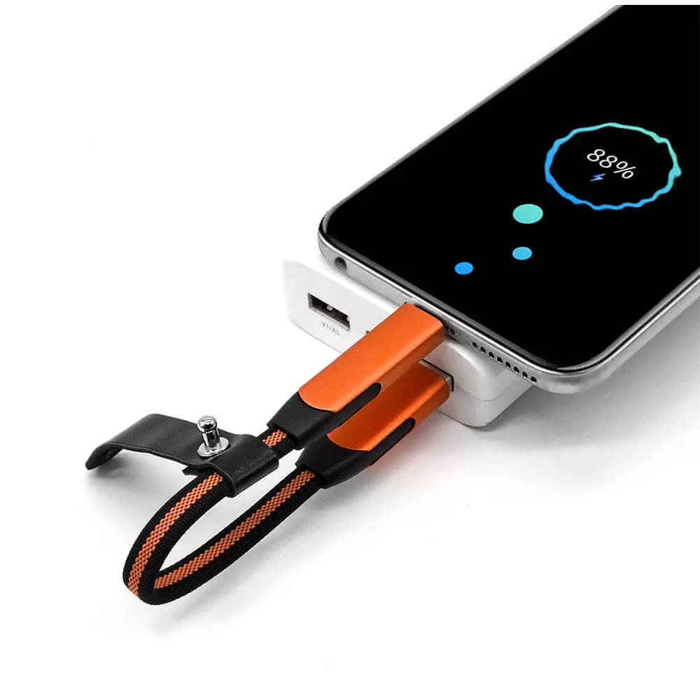 Porte-Clés Multi-Câbles 5 en 1 (Lightning + 2x USB-C + USB-A) Rouge - Vue 3
