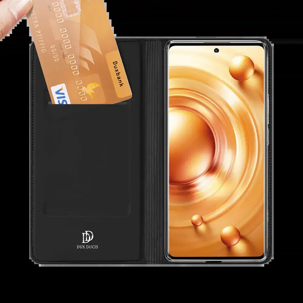 Housse folio Vivo X80 Pro porte-carte - Dux Ducis Skin Pro Noir - Vue 2
