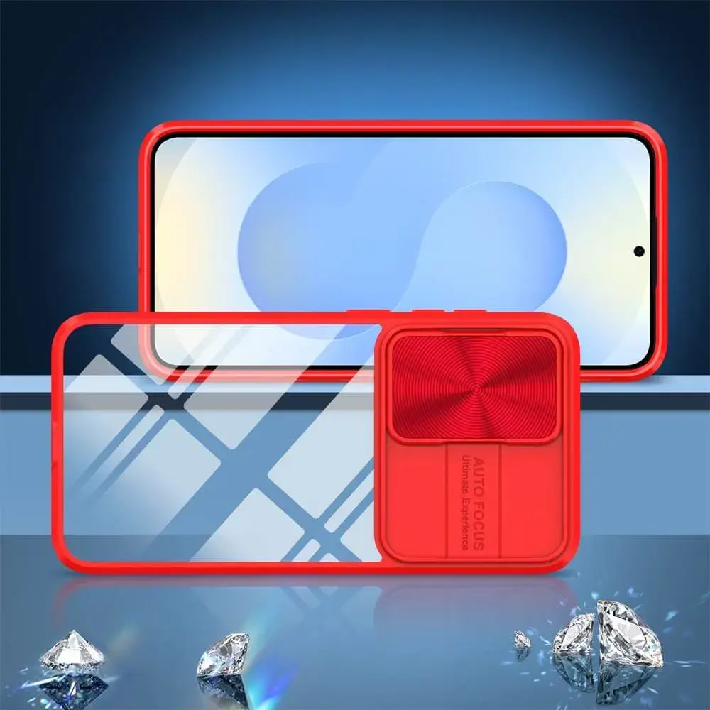 Coque avec cache caméra Samsung Galaxy S25 - PROTECT IE027 Rouge  - Vue 2