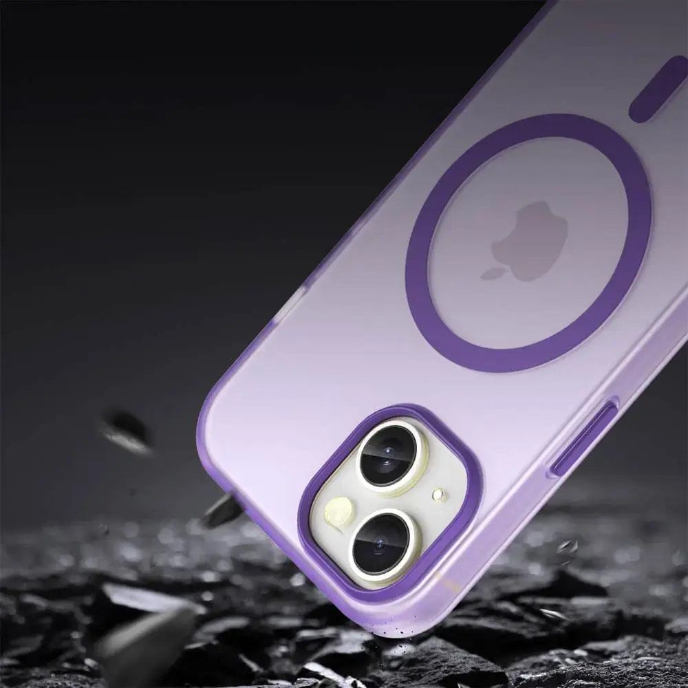 Coque MagSafe bi-matière iPhone 15 - PROTECT MF-006 Violet Foncé - Vue 4
