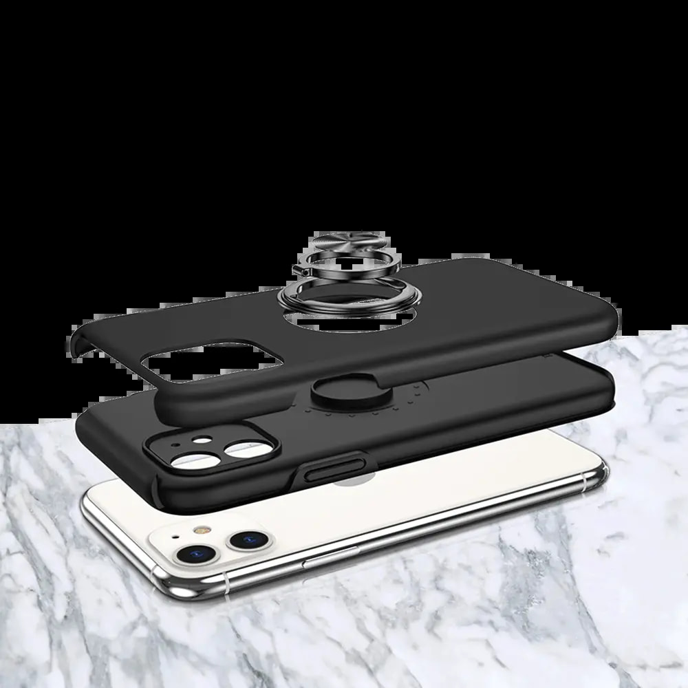Coque de protection iPhone 11 avec anneau rotatif - PROTECT IE013 Noir - Vue 2