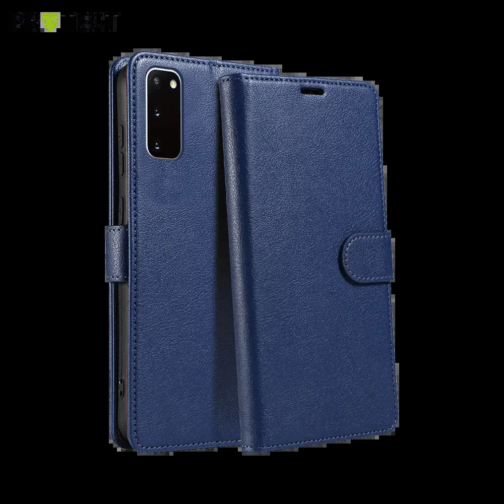 Housse folio anti-RFID Samsung Galaxy S20 FE – PROTECT IP011 Bleu Marine