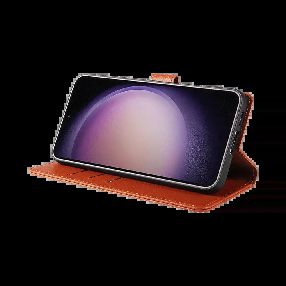 Housse folio anti-RFID Samsung Galaxy S22 Ultra – PROTECT IP011 Marron - Vue 5