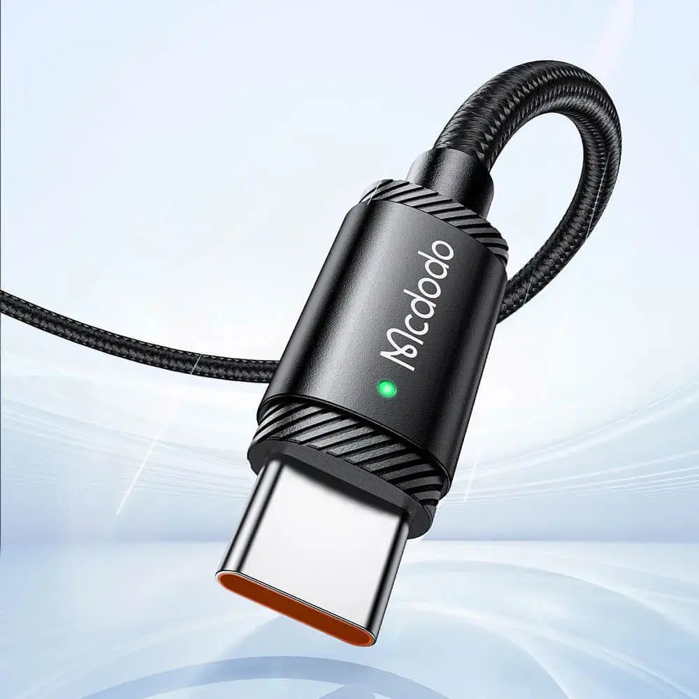 Câble Data USB vers USB-C Mcdodo 120W (avec LED) 1.5m Noir - Vue 2