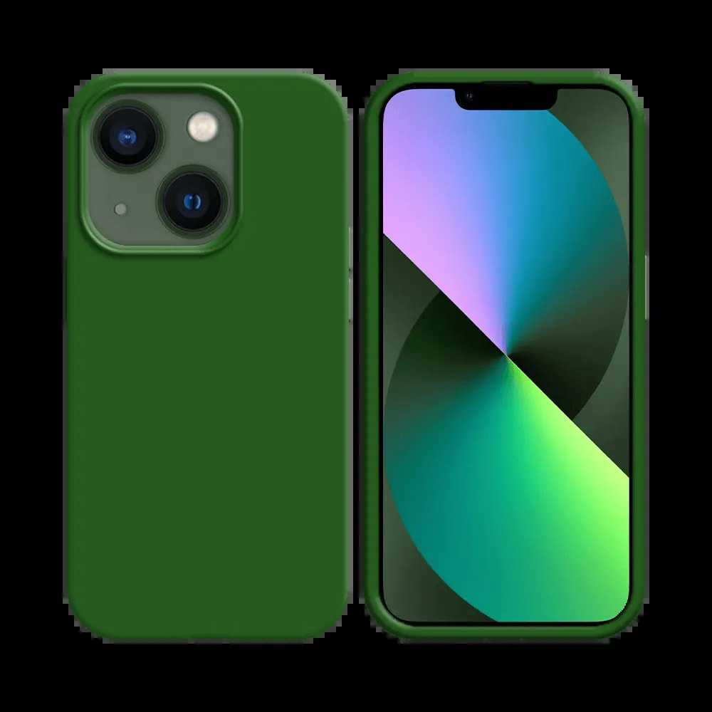 Coque silicone iPhone 13 Mini - Vert Foncé
