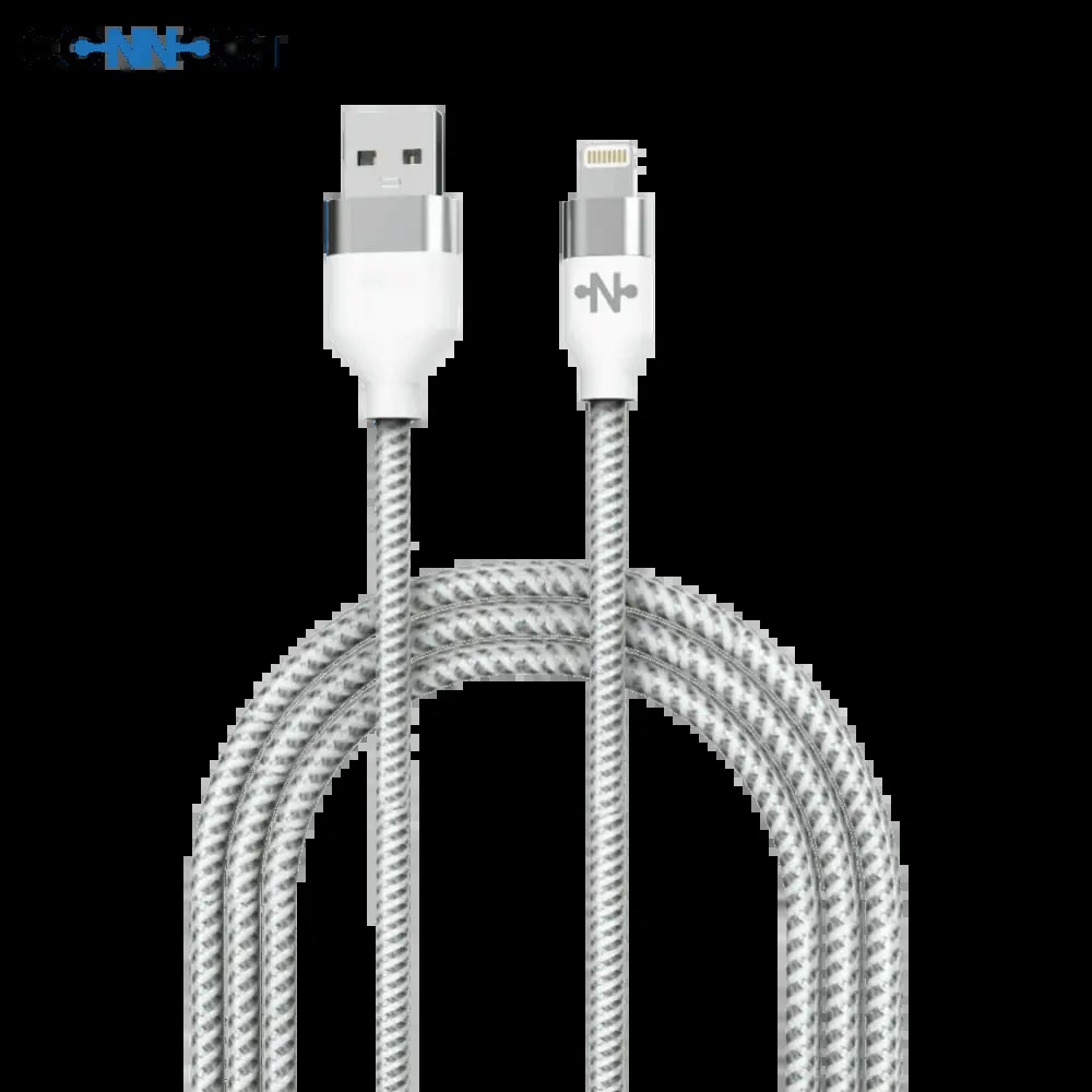Câble Data  Nylon Tressé USB vers Lightning CONNECT (1m) Blanc