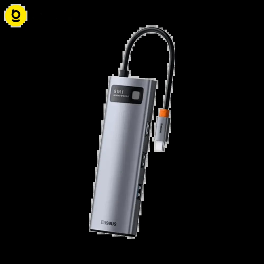Hub USB-C 8-en-1 - HDMI 4K, Ethernet RJ45, USB 3.0 & lecteurs SD/TF - Baseus