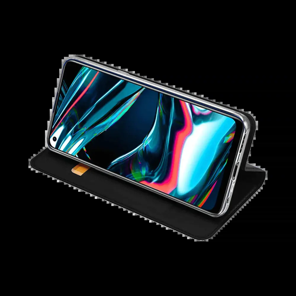 Housse folio Realme 7 Pro porte-carte - Dux Ducis Skin Pro Noir - Vue 4