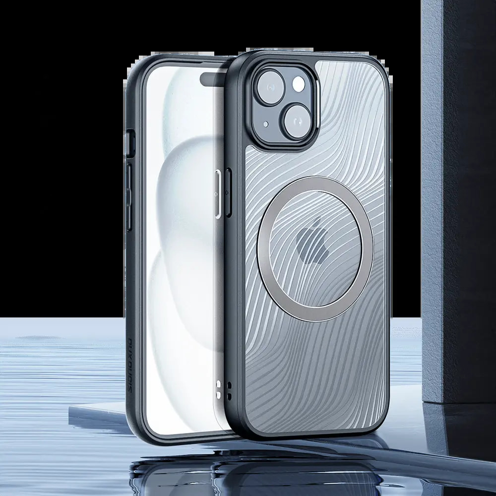 Coque iPhone 15 Plus anti-chocs finition mate - Dux Ducis Aimo Noir - Vue 2