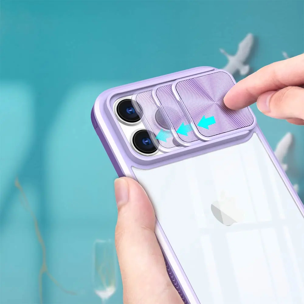 Coque iPhone 15 Pro avec cache caméra - PROTECT IE027 Violet - Vue 3