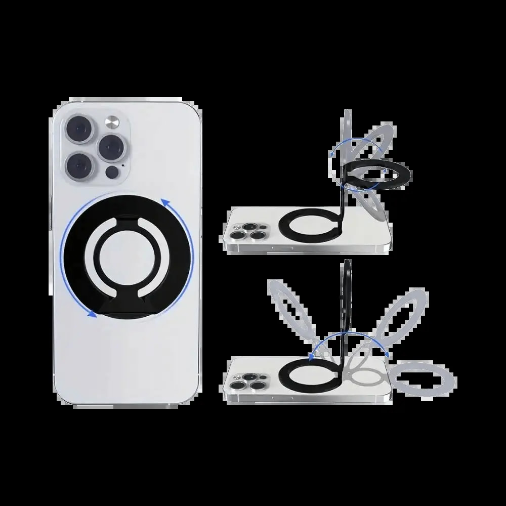 Support smartphone MagSafe rotatif et pliable - fixation multi-surfaces Blanc - Vue 2