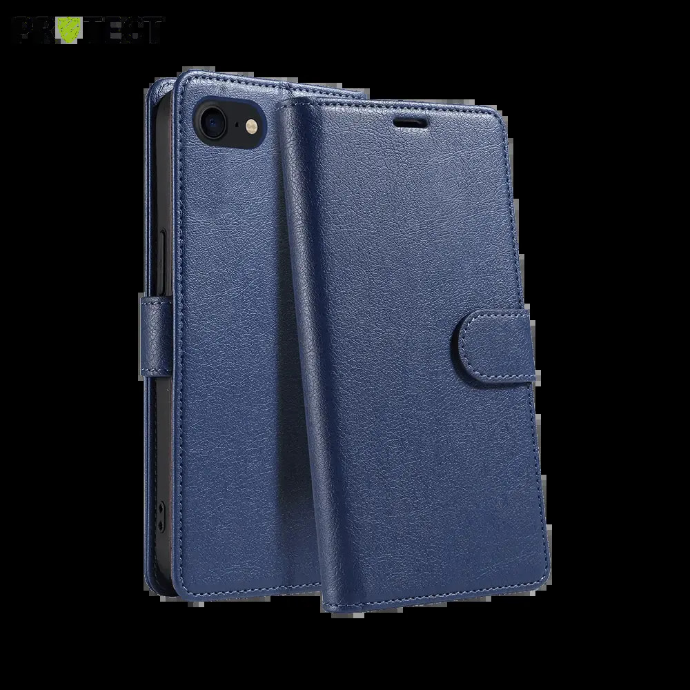 Housse folio anti-RFID iPhone 7 / 8 / SE – PROTECT IP011 Bleu Marine