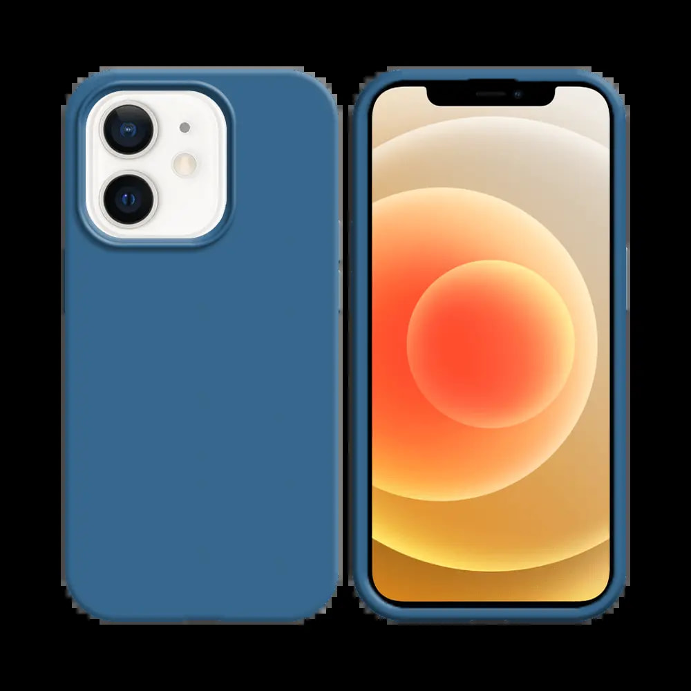 Coque silicone iPhone 12 mini - Bleu Marine