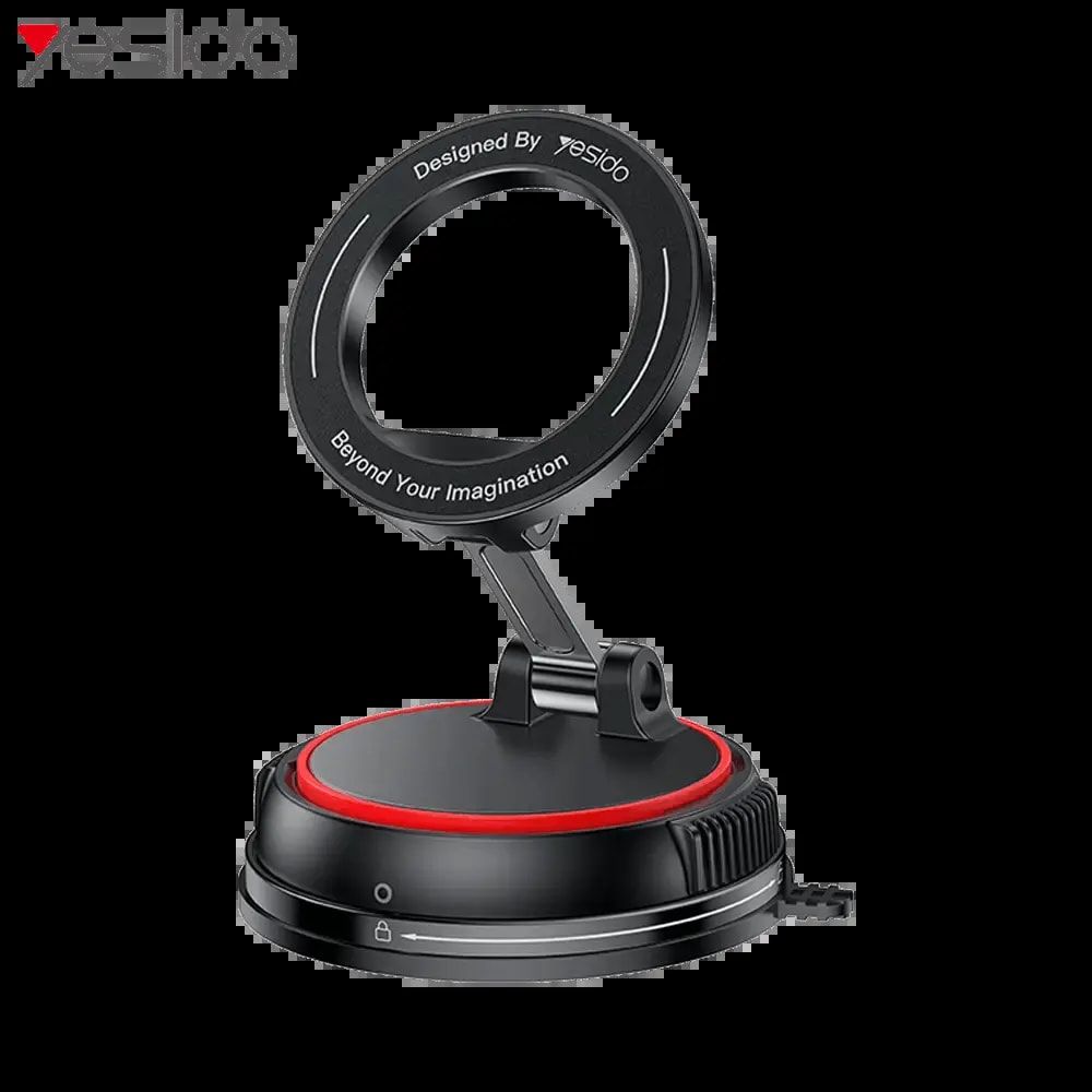Support smartphone magnétique pour voiture fixation par ventouse - Yesido C219 Noir