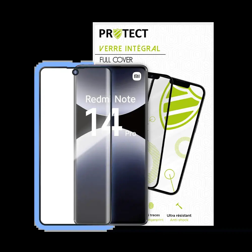 Verre trempé Xiaomi Redmi Note 14 Pro 4G protection écran 9H - PROTECT Noir - Vue 2