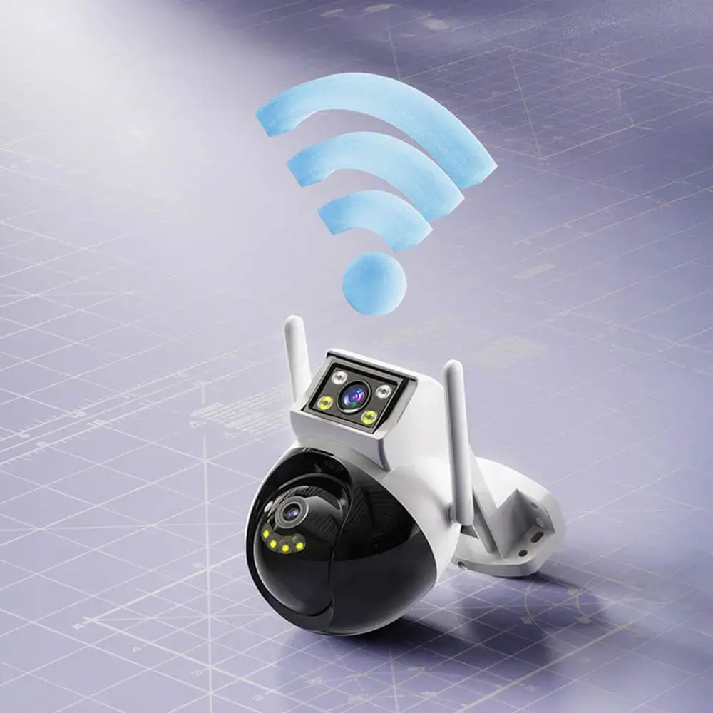 Caméra de surveillance double objectif 2MP 360° avec détection IA - Yesido Blanc - Vue 5