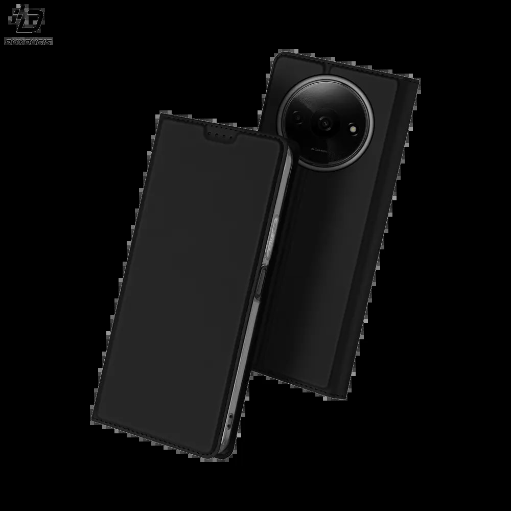 Housse folio Xiaomi Redmi A3 porte-carte - Dux Ducis Skin Pro Noir