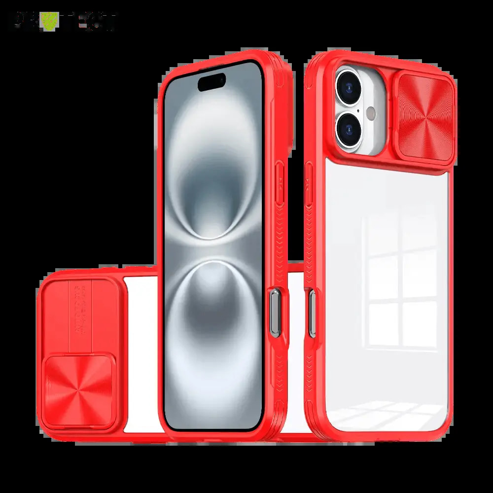 Coque avec cache caméra iPhone 16 Plus - PROTECT IE027 Rouge 