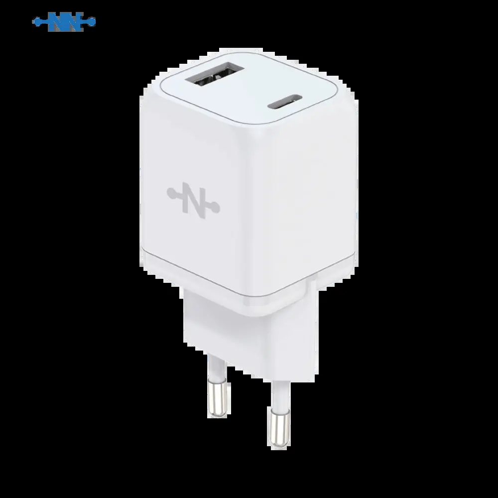 Chargeur secteur GaN 33W USB-C + USB-A - CONNECT Blanc