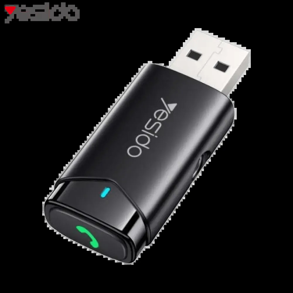 Récepteur Bluetooth USB réversible - lecteur carte microSD & mains libres - Yesido YAU40 Noir