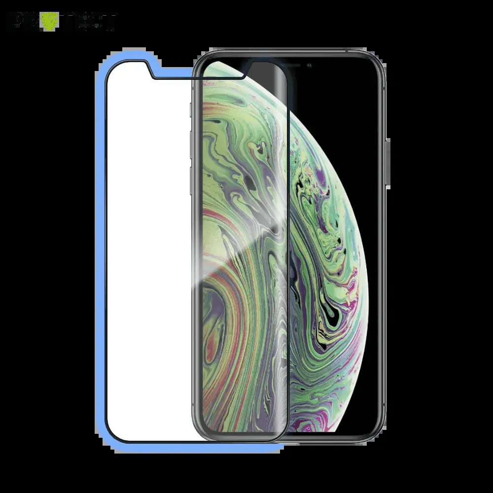 Verre trempé intégral iPhone 11 Pro / X / XS protection écran 9H - PROTECT Noir