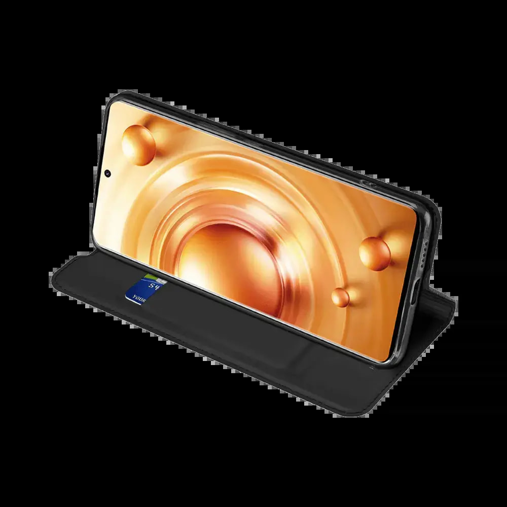 Housse folio Vivo X80 Pro porte-carte - Dux Ducis Skin Pro Noir - Vue 3