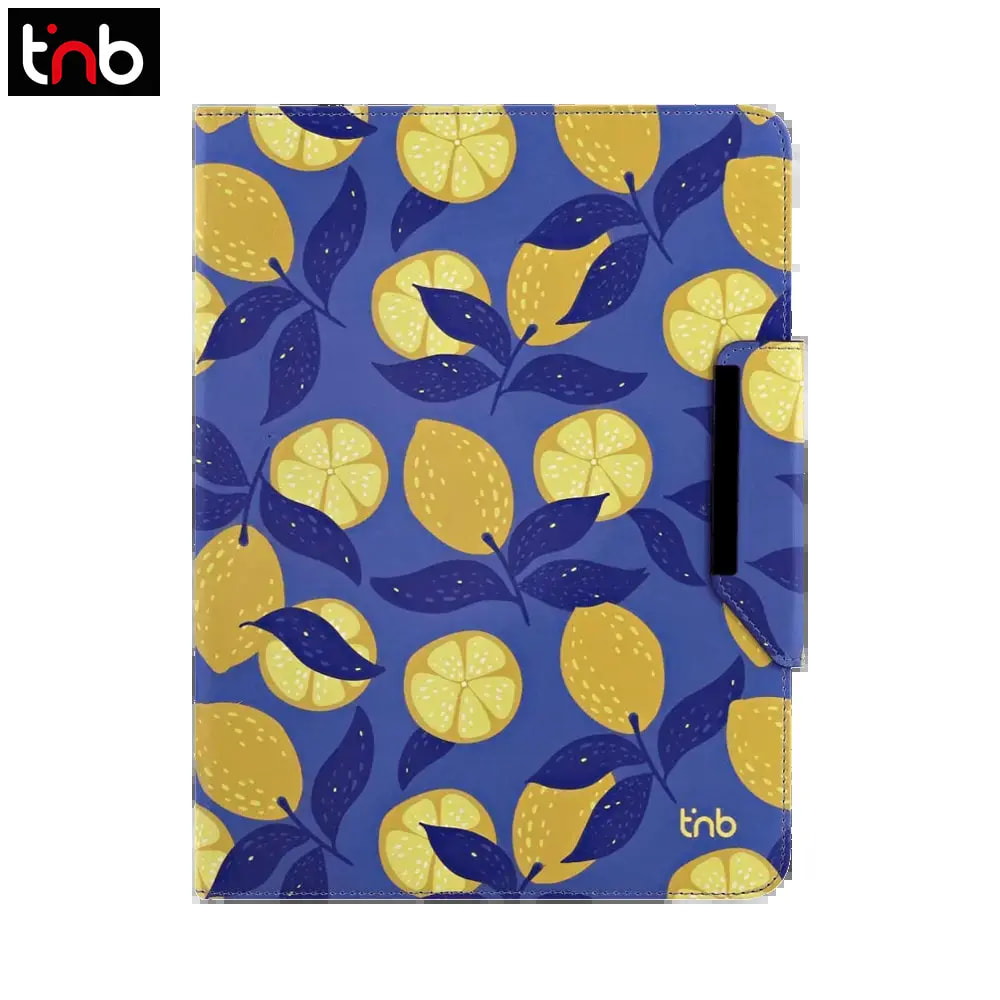 Housse folio universelle pour tablette 11" à motif citron et support rotatif - T'nb EXCLUSIV LEMON Bleu