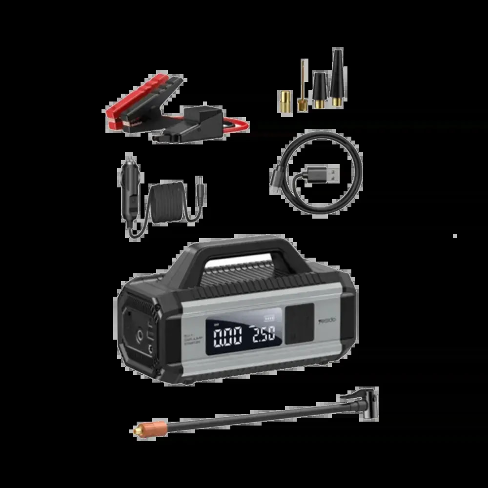 Booster pour batterie voiture Yesido 10000mAh avec gonfleur pour voiture, vélo et ballon - Noir - Vue 2