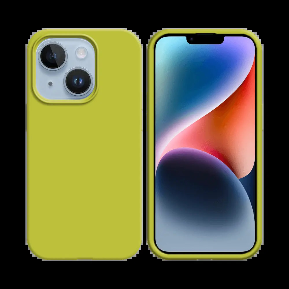 Coque silicone iPhone 14 Plus - Jaune
