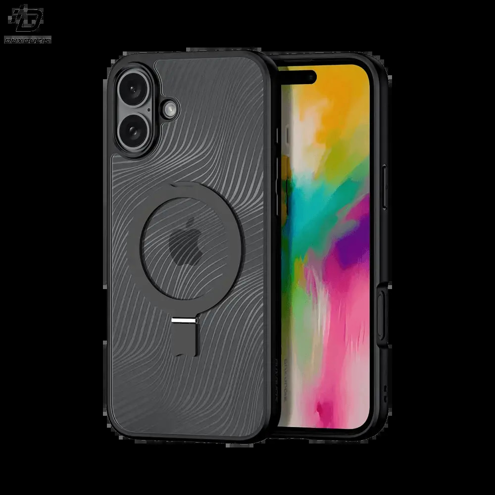 Coque MagSafe avec support iPhone 16 - Dux Ducis Aimo Mag Noir