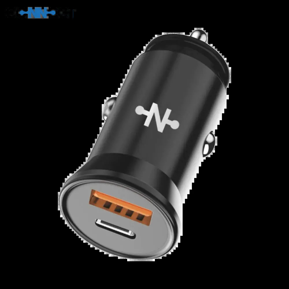 Chargeur allume-cigare 33W USB-C PD + USB QC3.0 - CONNECT Noir