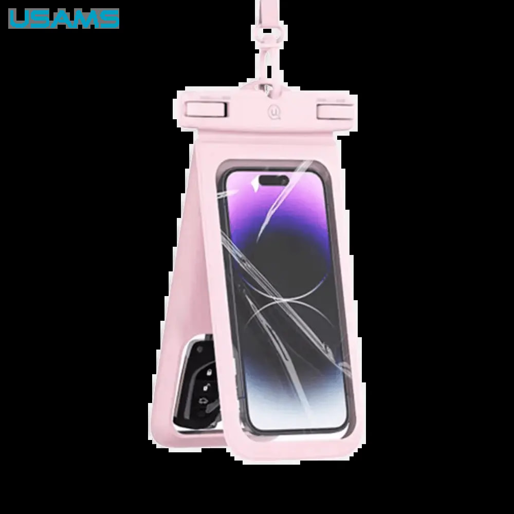 Pochette de protection étanche IP68 Usams à double poche - Rose