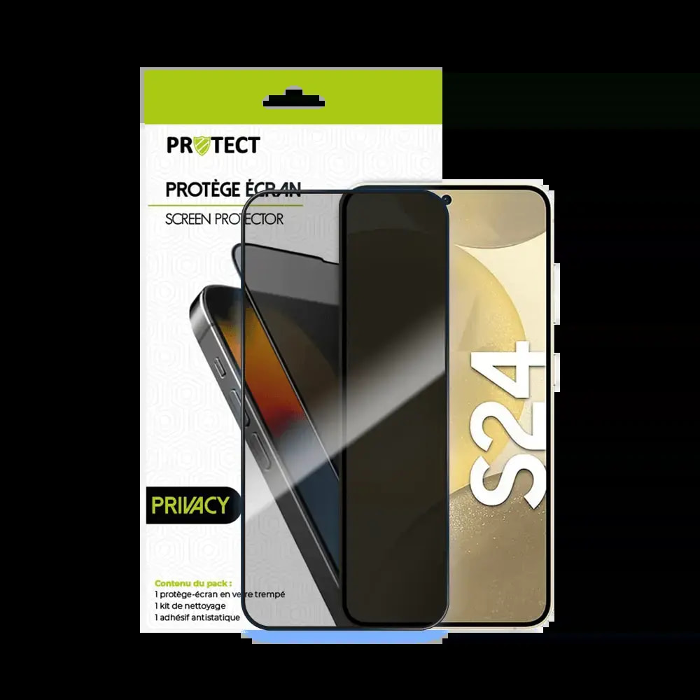 Verre trempé anti-espions Samsung Galaxy S24 5G protection écran 9H - PROTECT Transparent - Vue 2