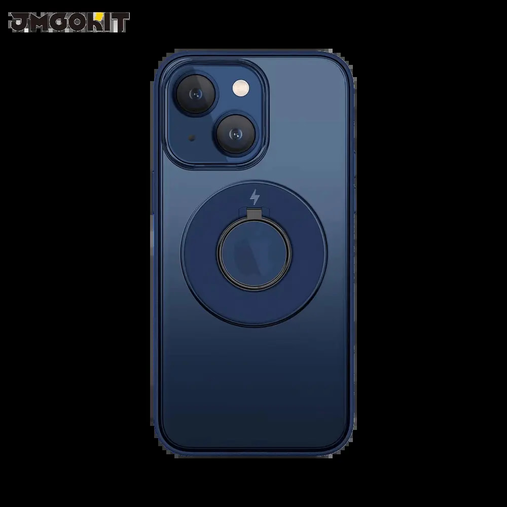 Coque MagSafe iPhone 14 Plus avec support anneau - JMGOKIT King Bleu Marine