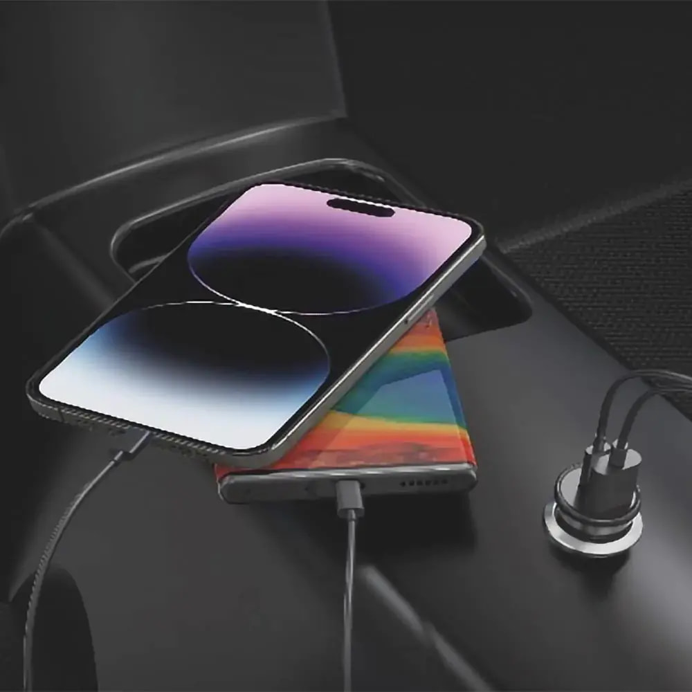 Chargeur allume-cigare 33W USB-C PD + USB QC3.0 - CONNECT Noir - Vue 2
