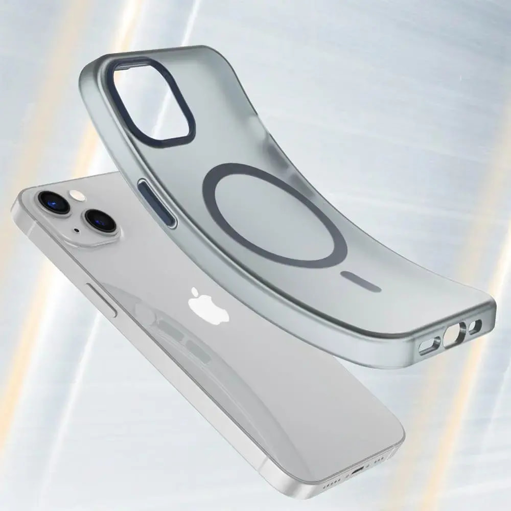 Coque MagSafe bi-matière iPhone 13 - PROTECT MF-006 Bleu Marine - Vue 2