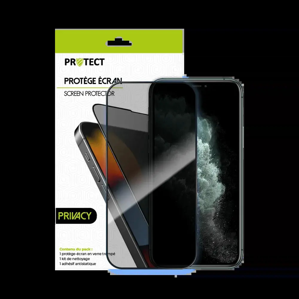 Verre trempé anti-espions iPhone 11 Pro Max / XS Max protection écran 9H - PROTECT Transparent - Vue 2