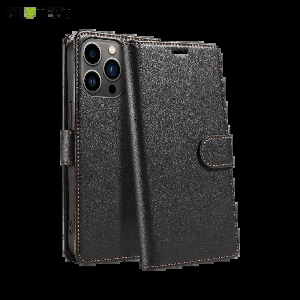 Housse folio anti-RFID iPhone 12 / 12 Pro – PROTECT IP011 Noir