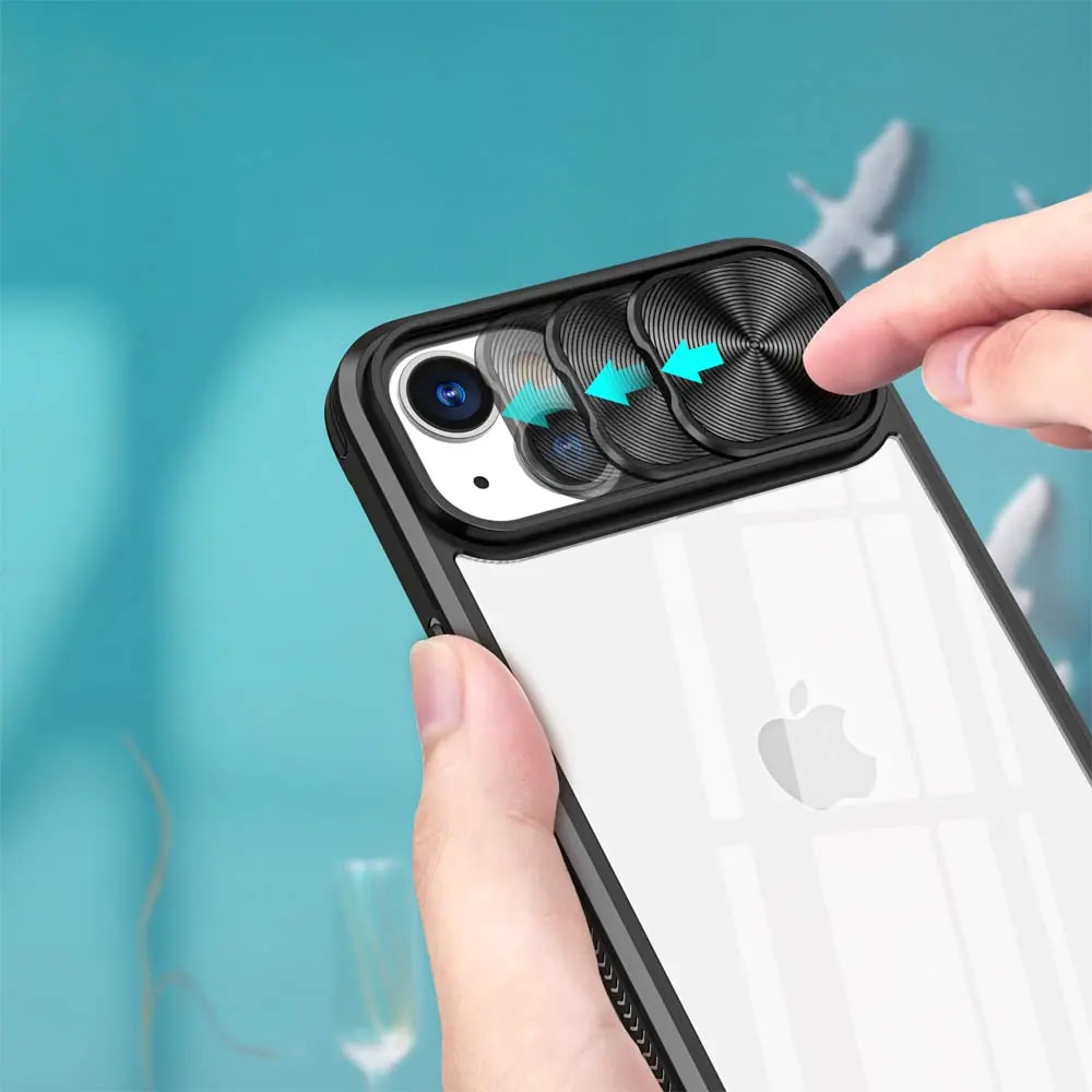 Coque iPhone 13 / 14 / 16e / 17e avec cache caméra - PROTECT IE027 Noir - Vue 3