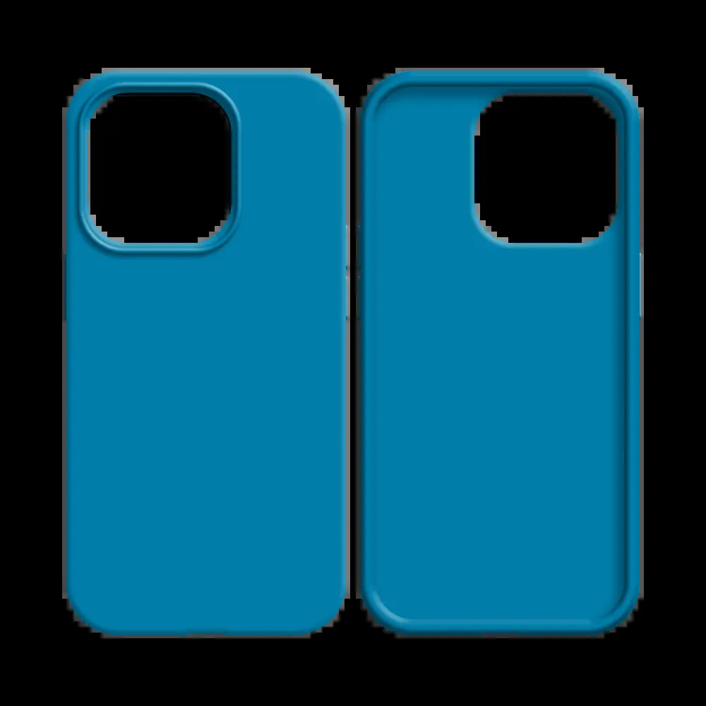 Coque silicone iPhone 14 - Bleu Ciel - Vue 2