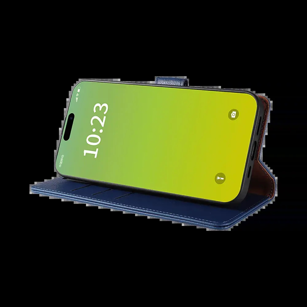 Housse folio anti-RFID iPhone 15 – PROTECT IP011 Bleu Marine - Vue 5