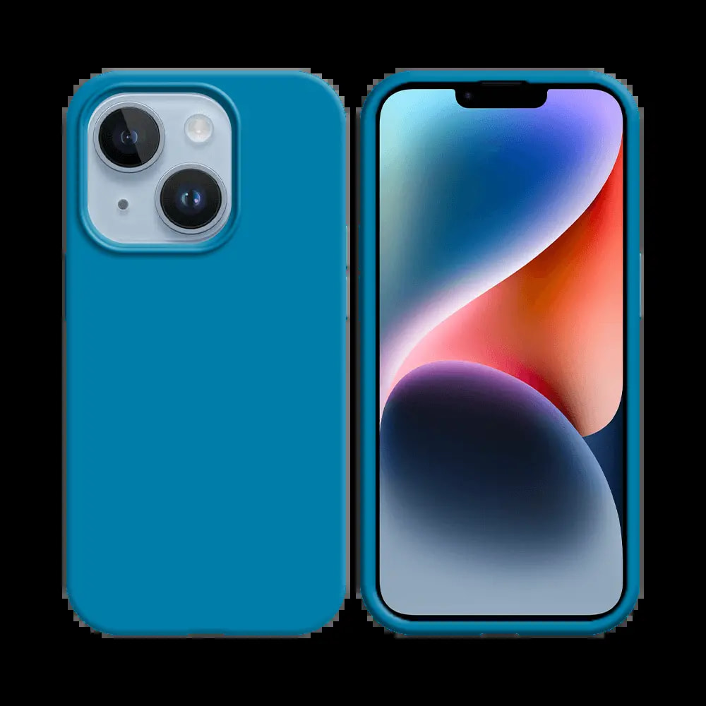 Coque silicone iPhone 14 - Bleu Ciel
