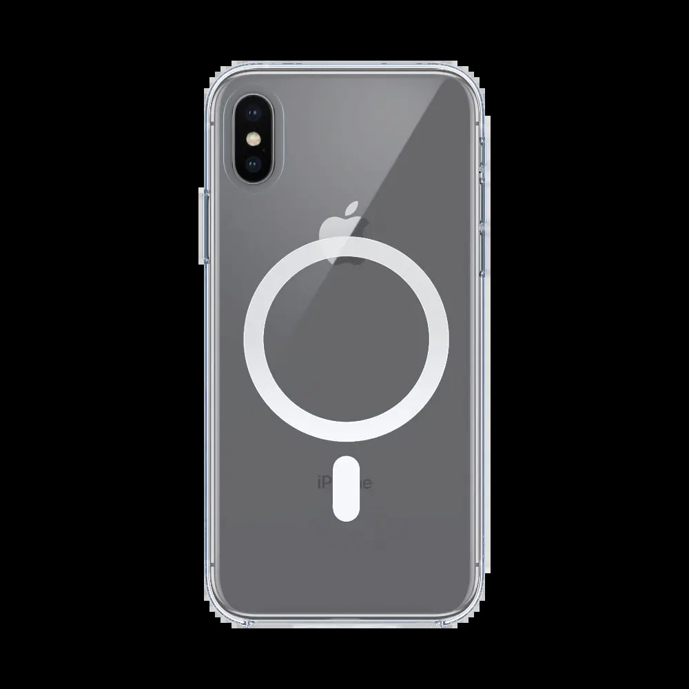 Coque MagSafe silicone transparente iPhone X / iPhone XS - Vue 2